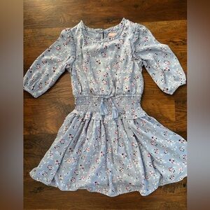 BCBGirls Blue Smocked Sundress with Puff Sleeves